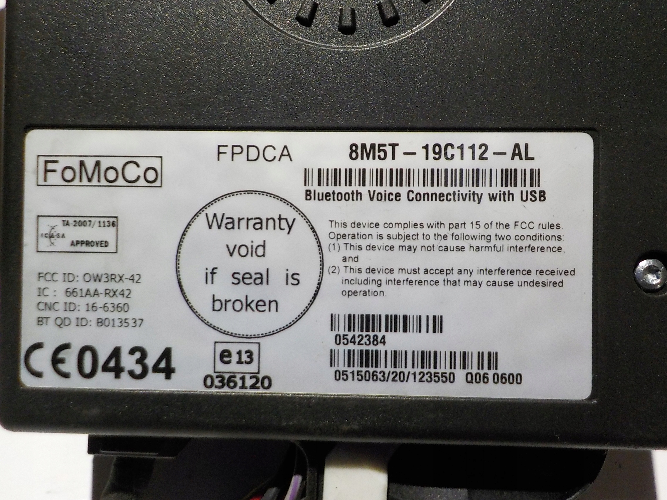 FORD MONDEO IV module BLUETOOTH 8M5T-19C112-AL