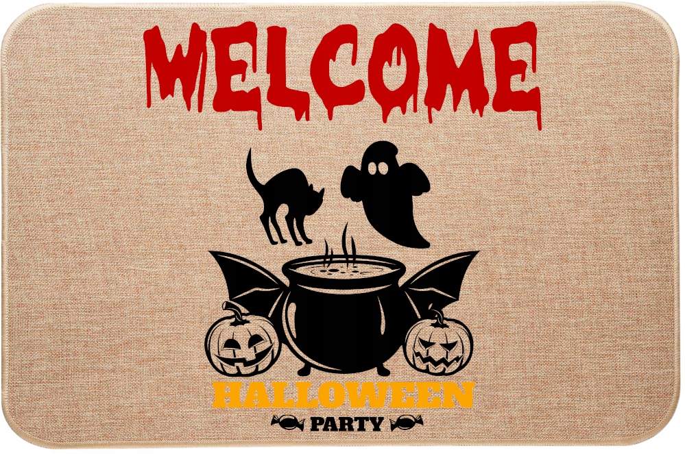 Vstupní Stěrač Z Lnu na Halloween Welcome Halloween Party