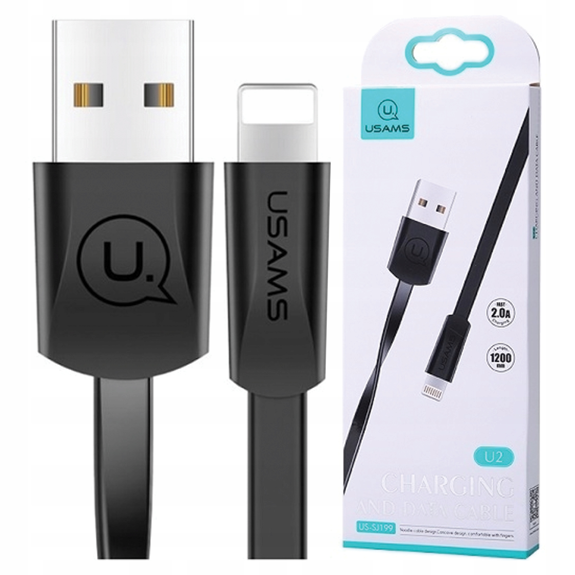 Usams Kabel Płaski Do Do Lightning 1.2M Do Iphone 5 6 7 8 X Przewód