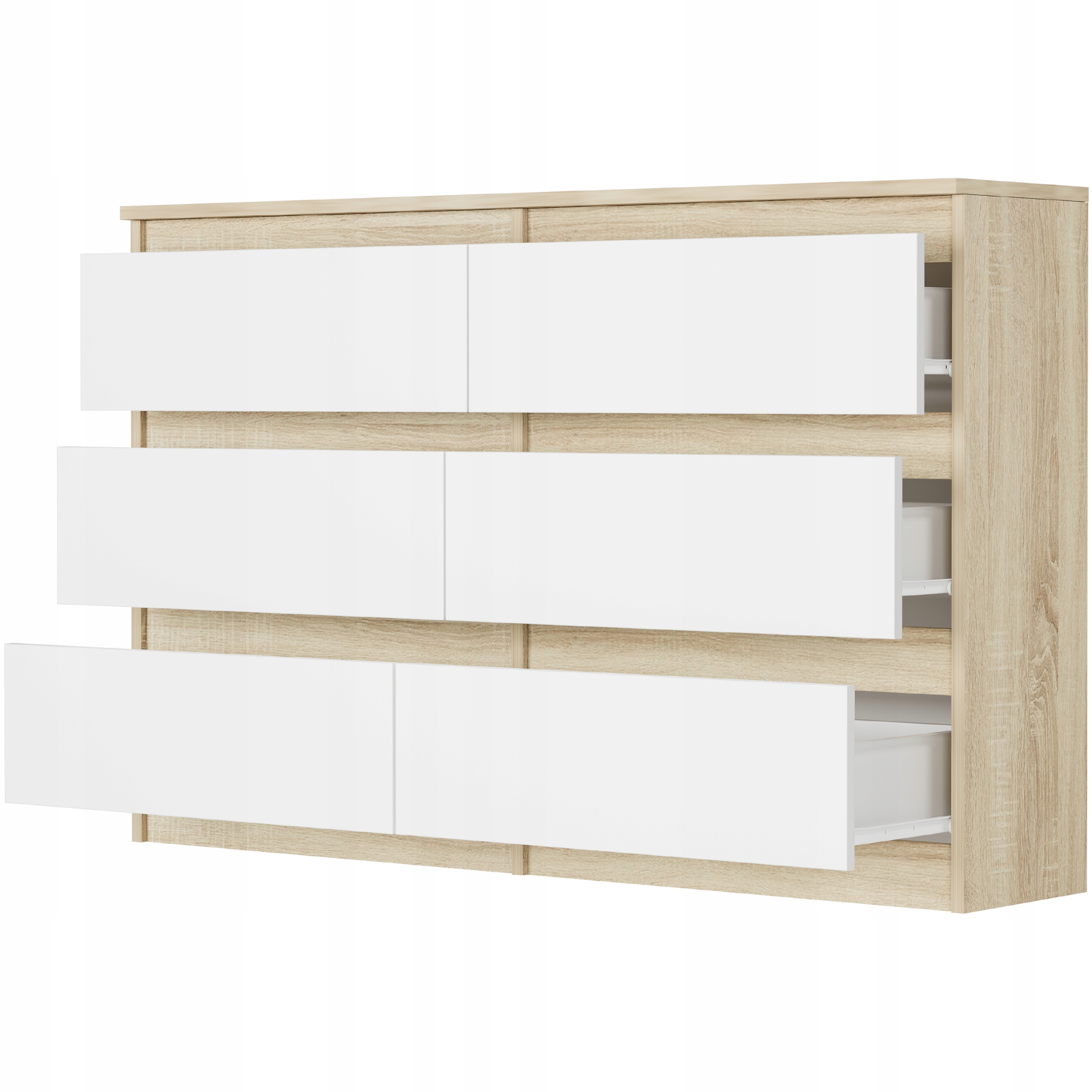 KOMODA 120CM SZAFKA 6 SZUFLAD R-120 MIX SONOMA