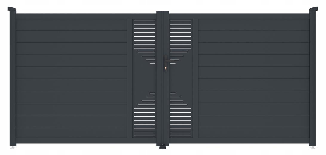 Brama G21 Marion 392x173 cm dwuskrzydłowa, antracytowa