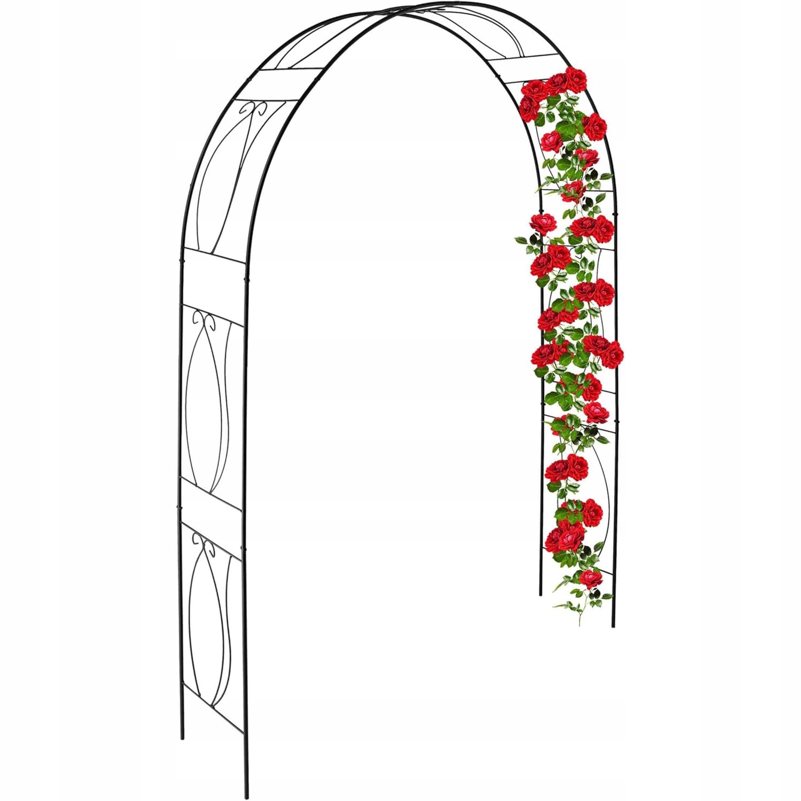 Zahradní oblouk pergola kovová 233x172x35 cm černá pro popínavé rostliny