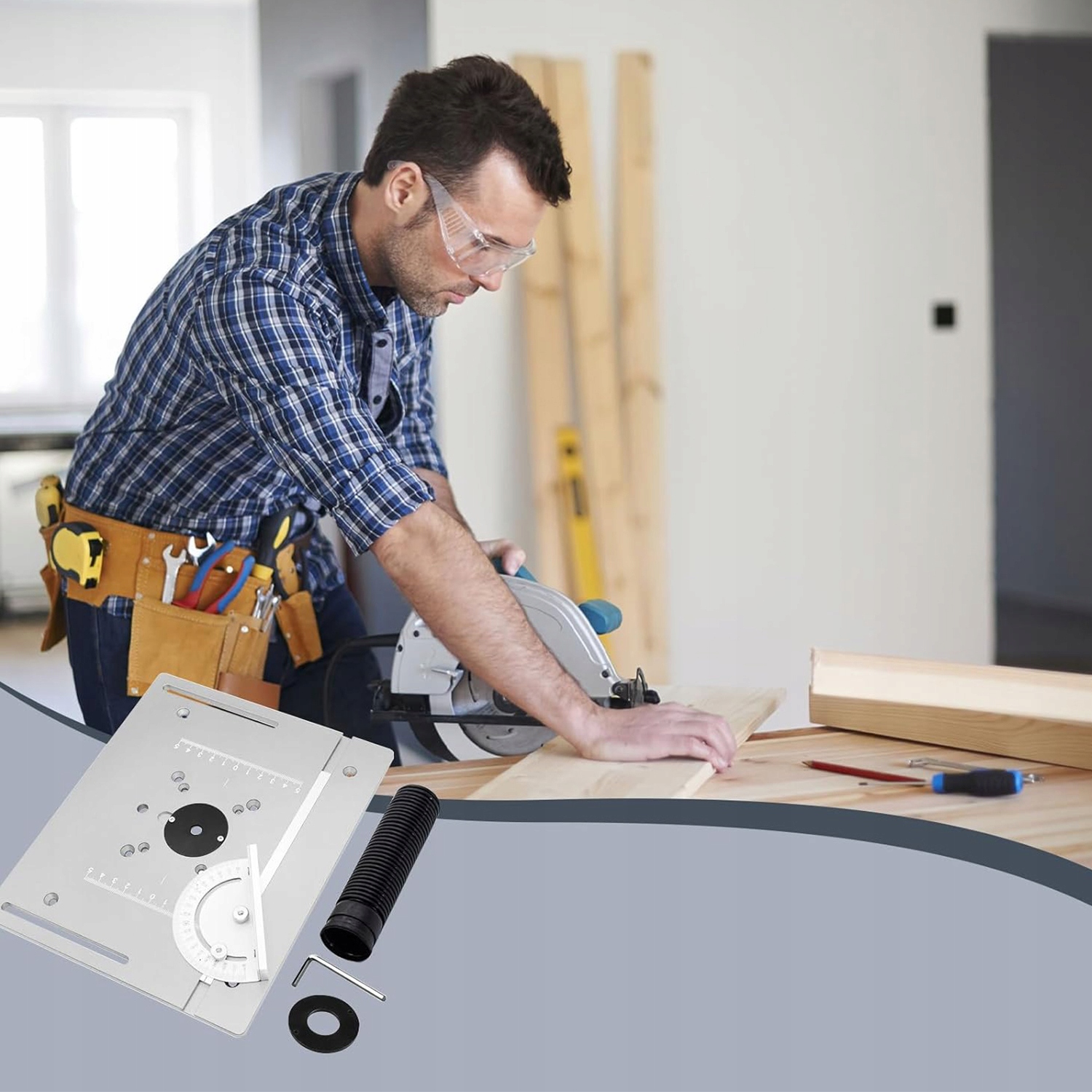 SOLIDNA ALUMINIOWA PŁYTA ROUTERA ROUTER STACJONARNY DO OBRÓBKI DREWNA DIY Stan opakowania oryginalne