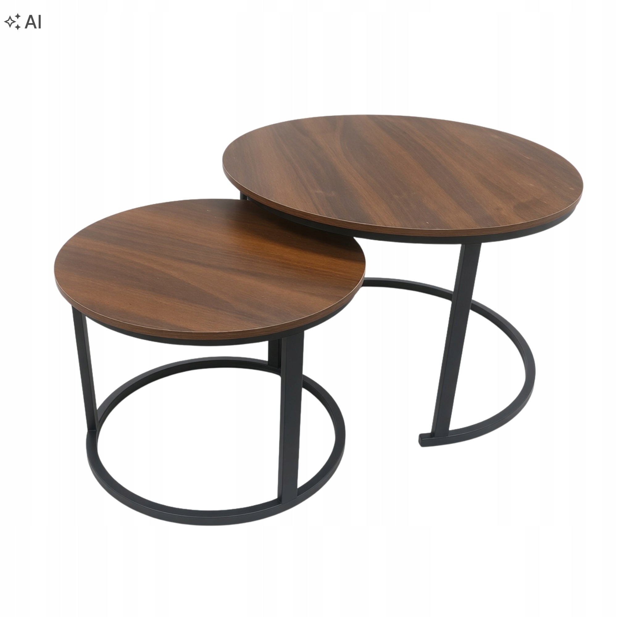 Set 2x Konferenční Stolek do obývacího pokoje Kulaté pomocné stolky Moderní