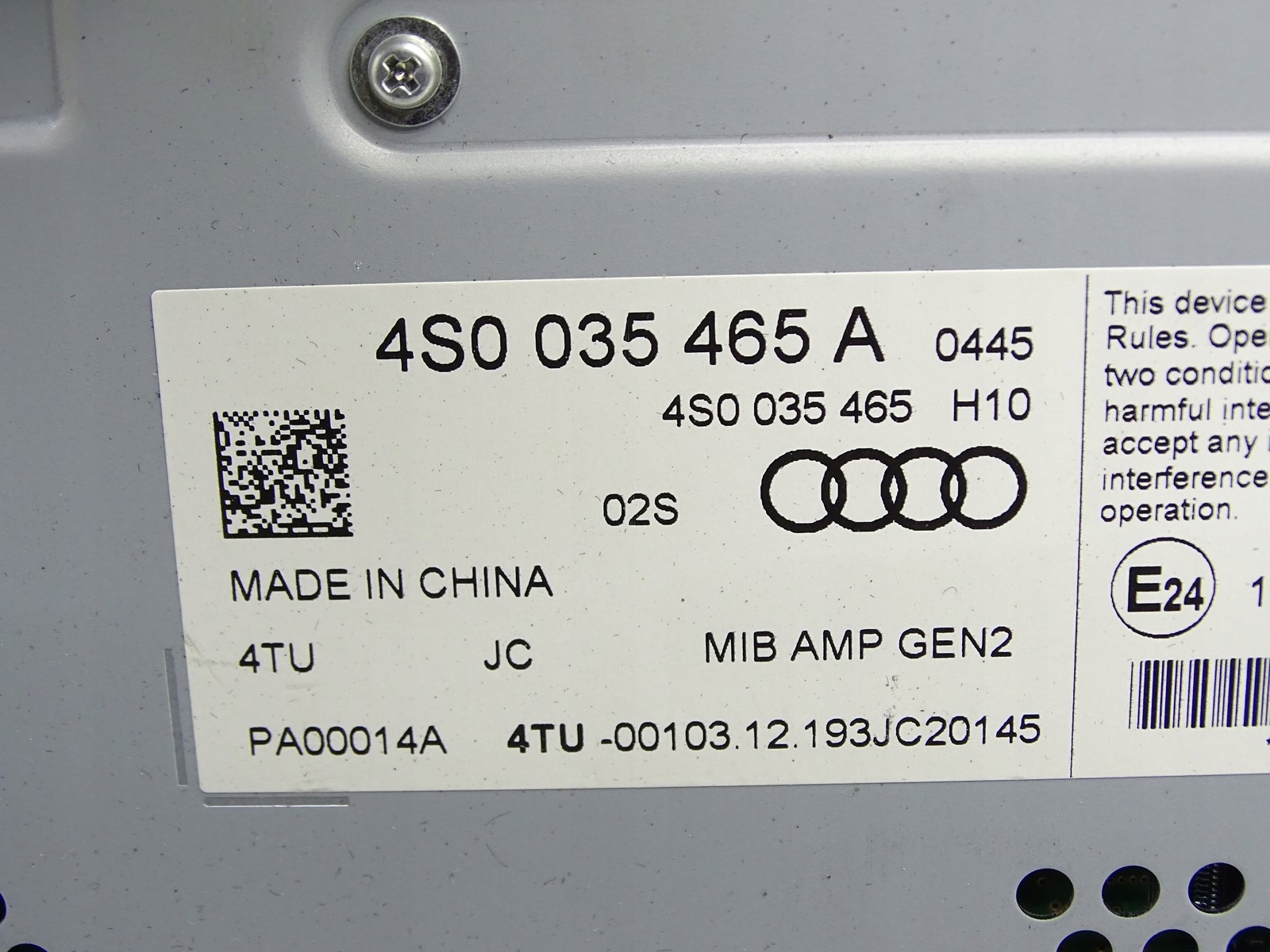 amplifier module AUDIO AUDI R8 4S 16- EU 4S0035465A