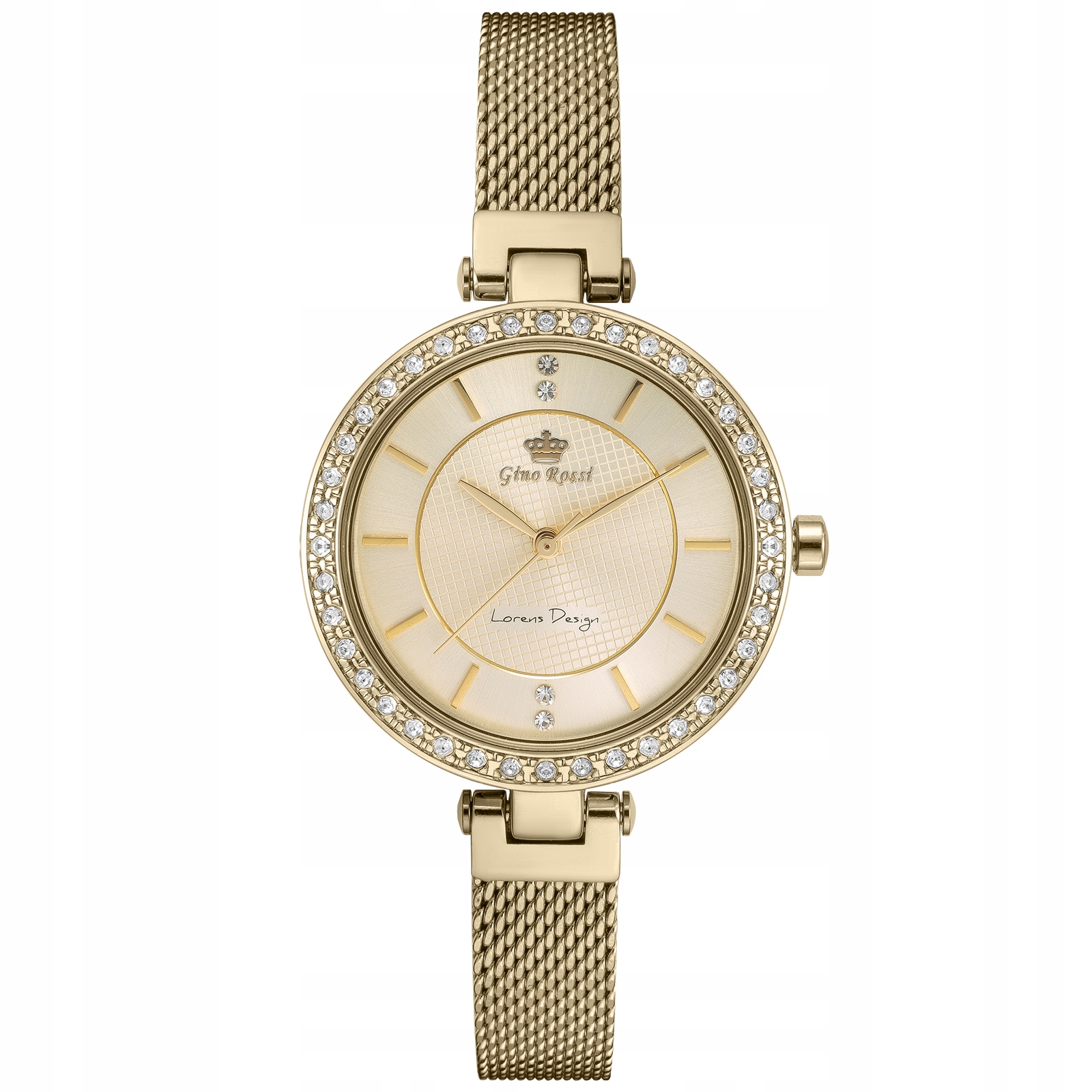 

Zegarek damski Gino Rossi Mira złoty siatka + Box