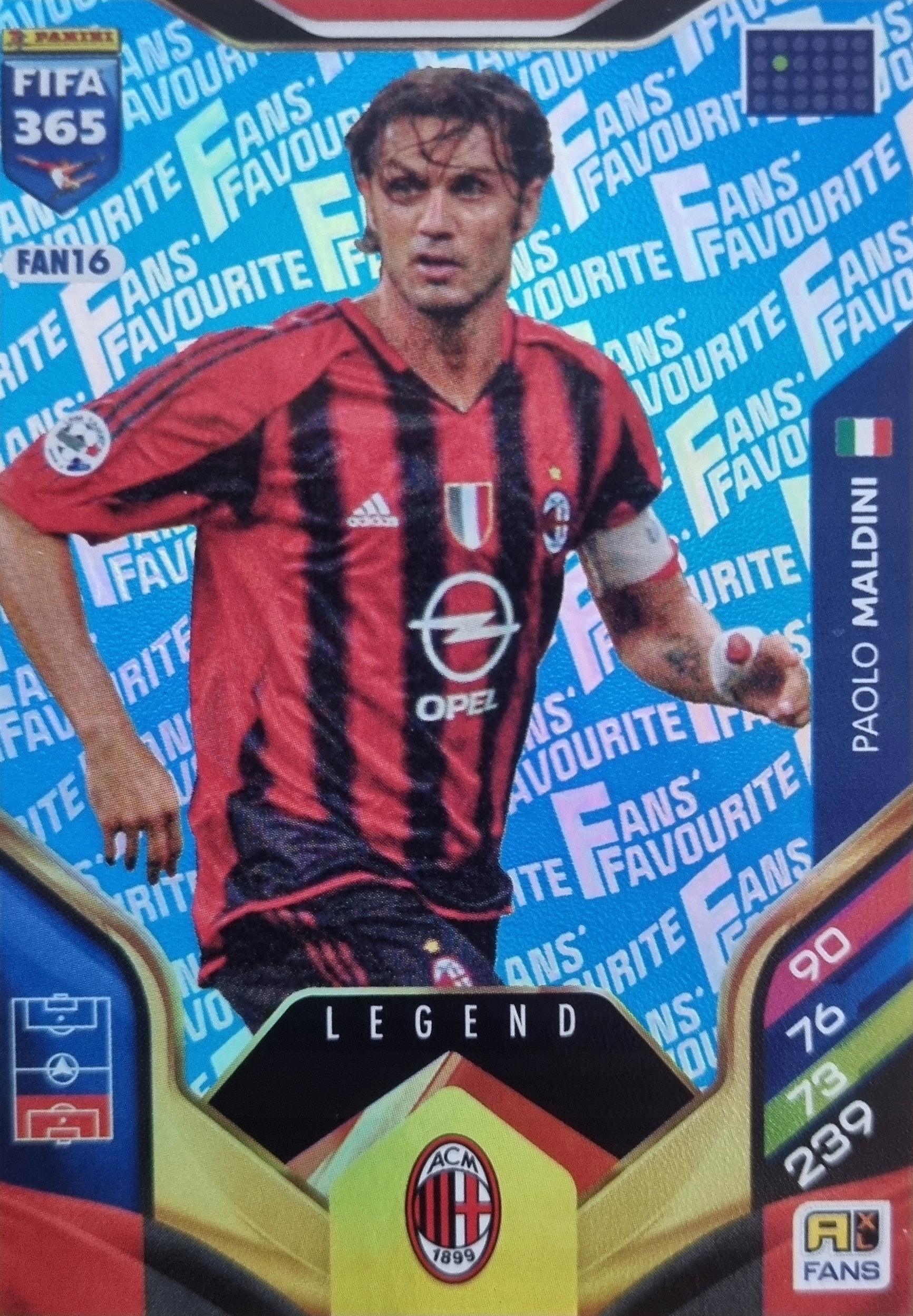 Panini Fifa 2026 Fans’ Favourite Blue Fan 16 Paolo Maldini Ac Milan Legend