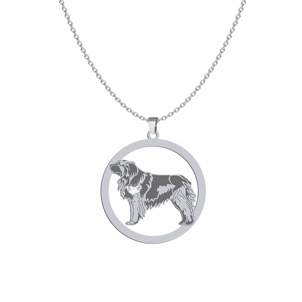 Stříbrný náhrdelník s psem Leonberger 925 Dárek Šperky Žena Gravírování