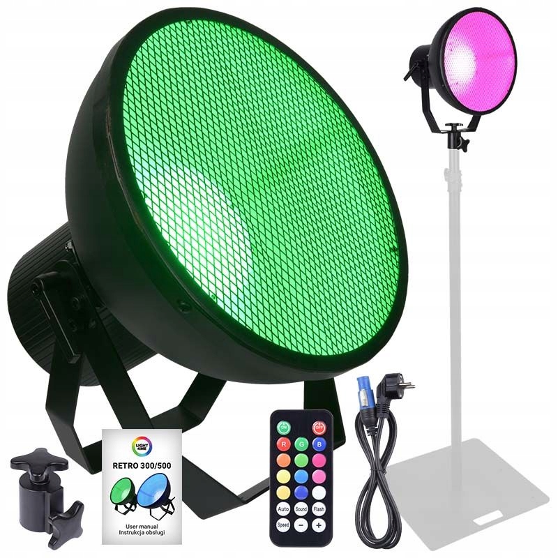 LAMPA RETRO REFLEKTOR SCENICZNY RGBA PILOT IR PAR LED ŚWIATŁO TEATRALNE 40W Stan opakowania oryginalne