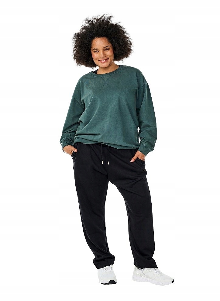 Plus Size Halenka Zizzi Volná Zelená Mikina Bavlna 261A 44