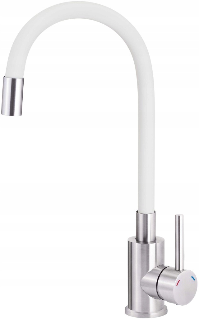Luno nerezová oceľ biela umývadlová batéria, flexibilná (BOC_W720