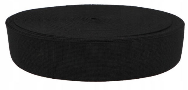 Guma Tkana Odzieżowa Krawiecka 4cm Czarna 40mm 5metrów