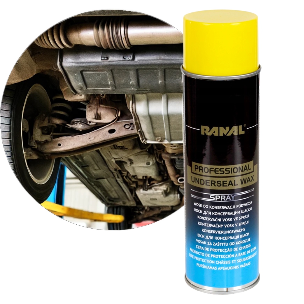1x Wosk Do Konserwacji Podwozia Transparentny Spray 500ML