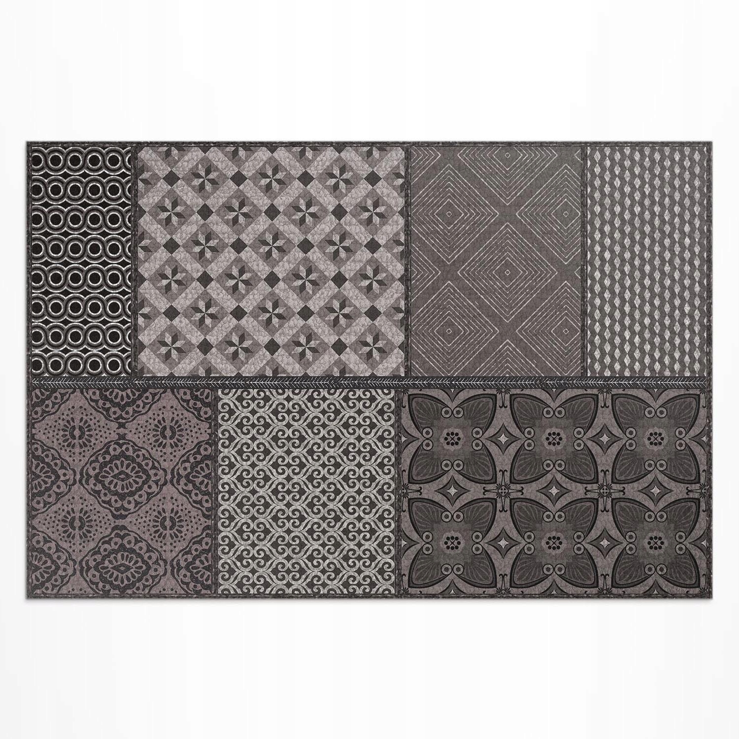 Vinylový koberec Patio Kombinácia rôznych vzorov imitácia tkaniny 150 x 100 cm