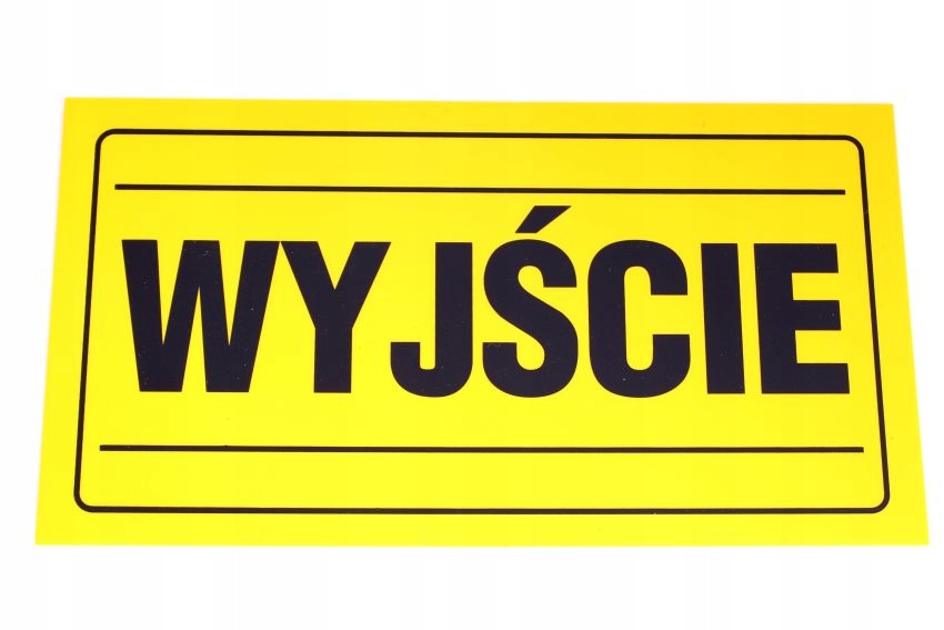 TABLICZKA INFORMACYJNA WYJŚCIE PCV 12x22