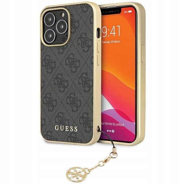 Guess GUHCP14LGF4GGR iPhone 14 Pro 6,1"szary/grey hardcase 4G Charms C