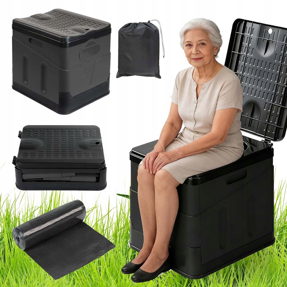 Turistická Skládací Toaleta, Přenosná, Lehká, Pohodlná, Nosnost 20 L, 150 Kg