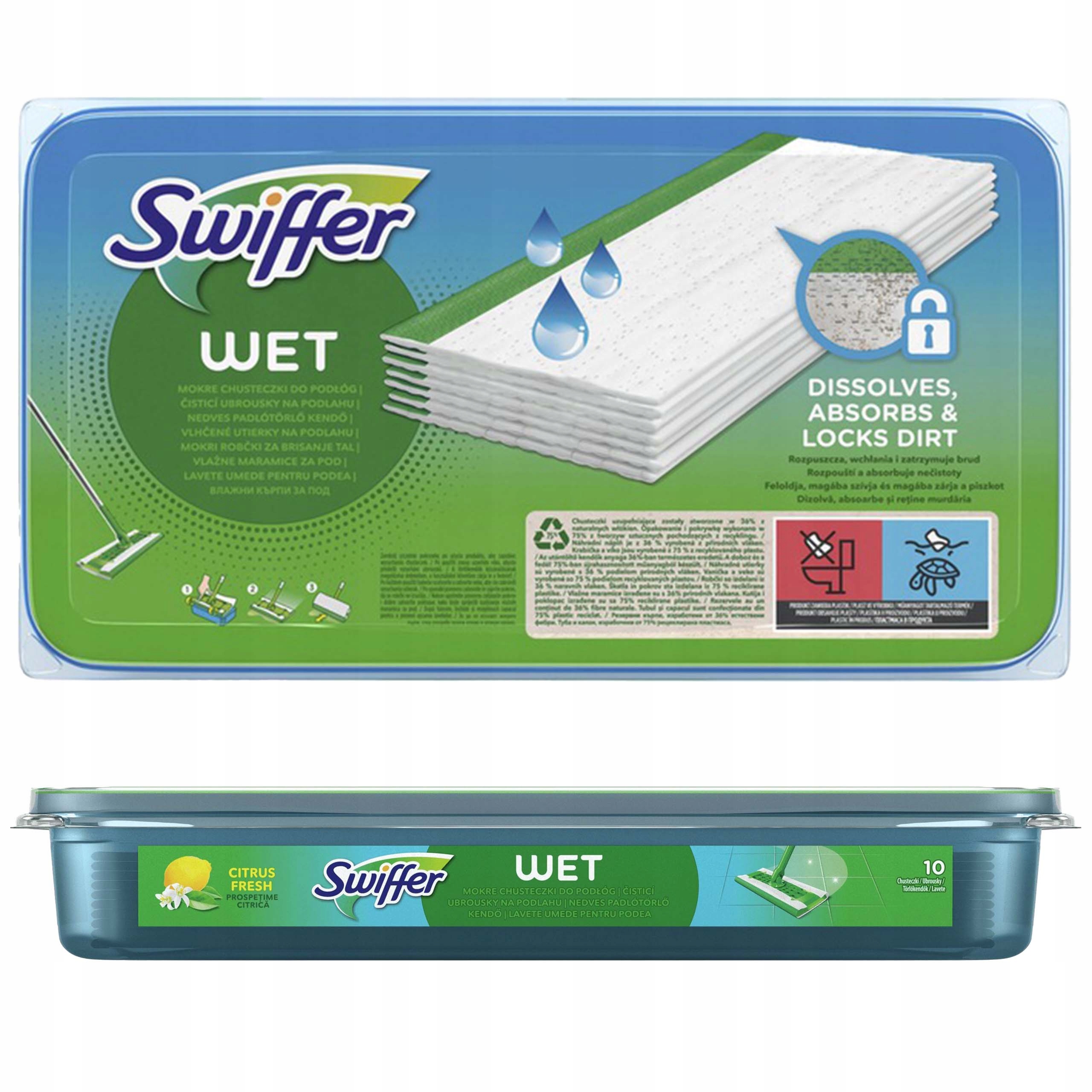 

Swiffer Mokre Ściereczki Wkłady do Mopa 10 sztuk