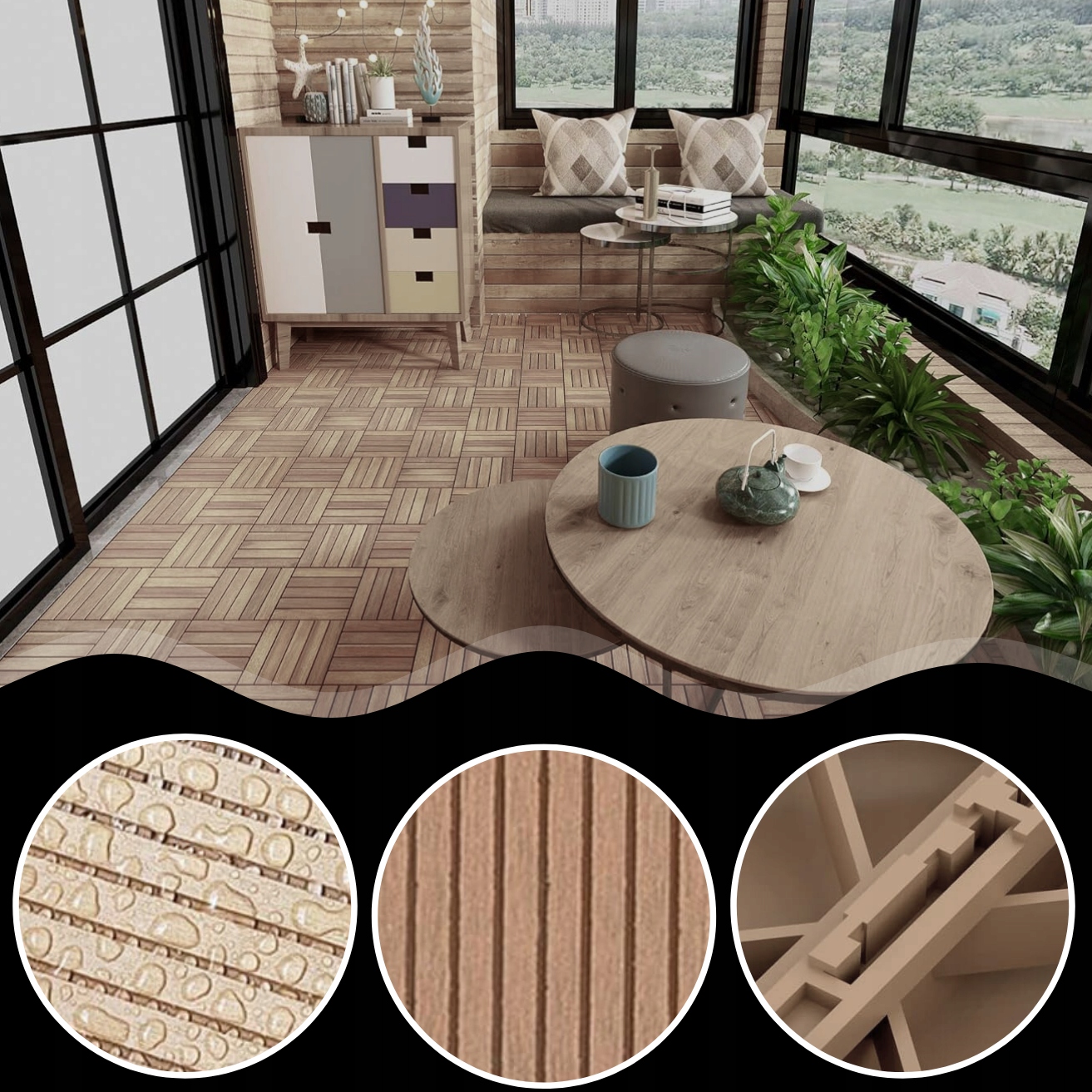 PODEST TARASOWY KOMPOZYTOWY PODŁOGA NA TARAS JASNE DREWNO 30x30x2,5cm Kod producenta DESKA KOMPOZYTOWA PODEST TARASOWY OGRODOWY