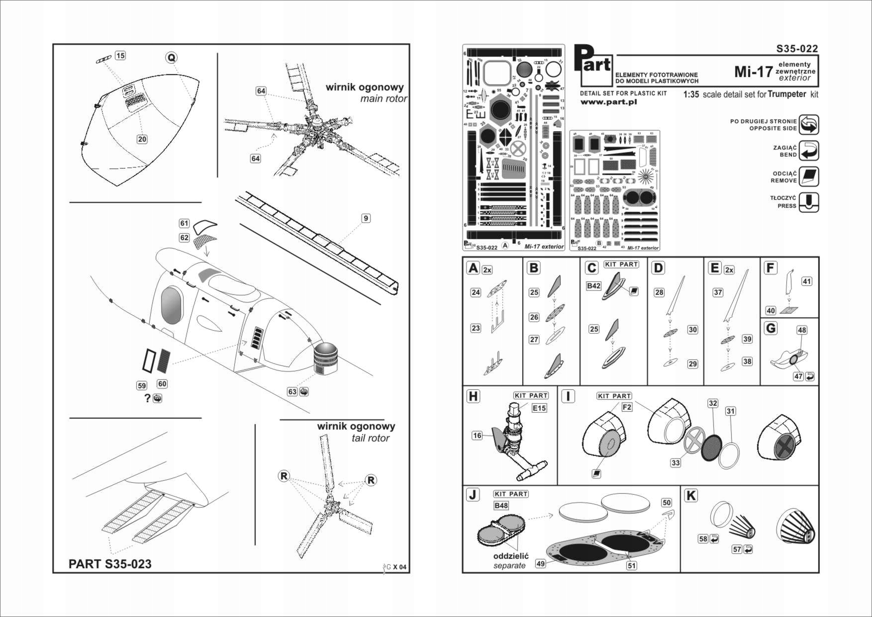 Part S35-022 1/35 Mi-17 el. vnější (Trumpeter)