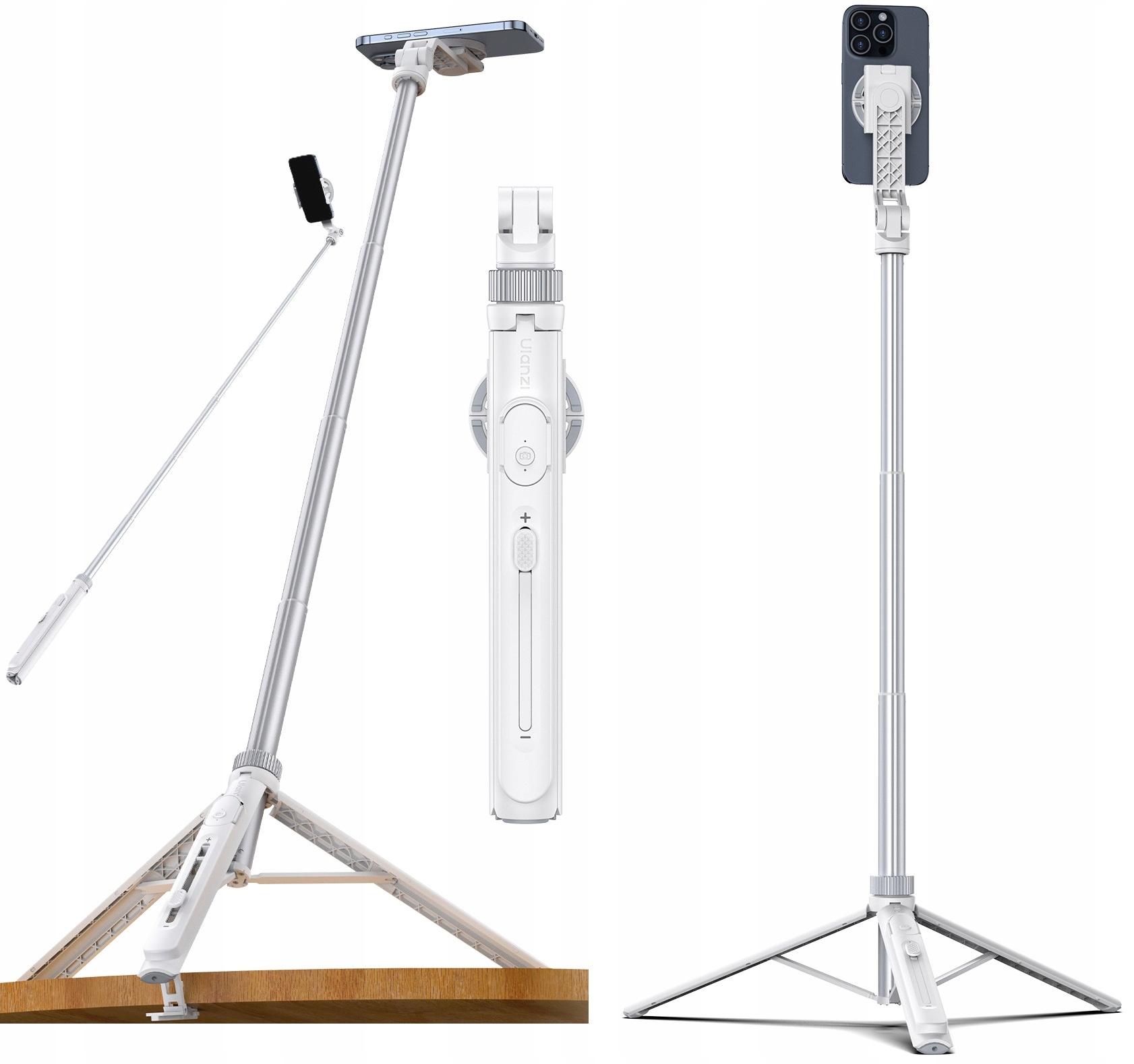 Kijek Selfie Stick Stativ 1,44 m na Magnet MagSafe Telefon Smartphone Pilot