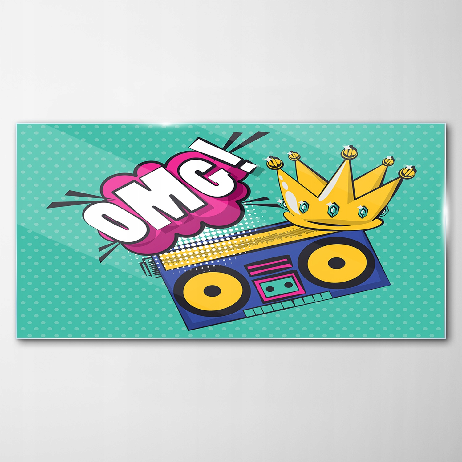 

Hartowany Obraz Szklany Retro Art Boombox 120x60