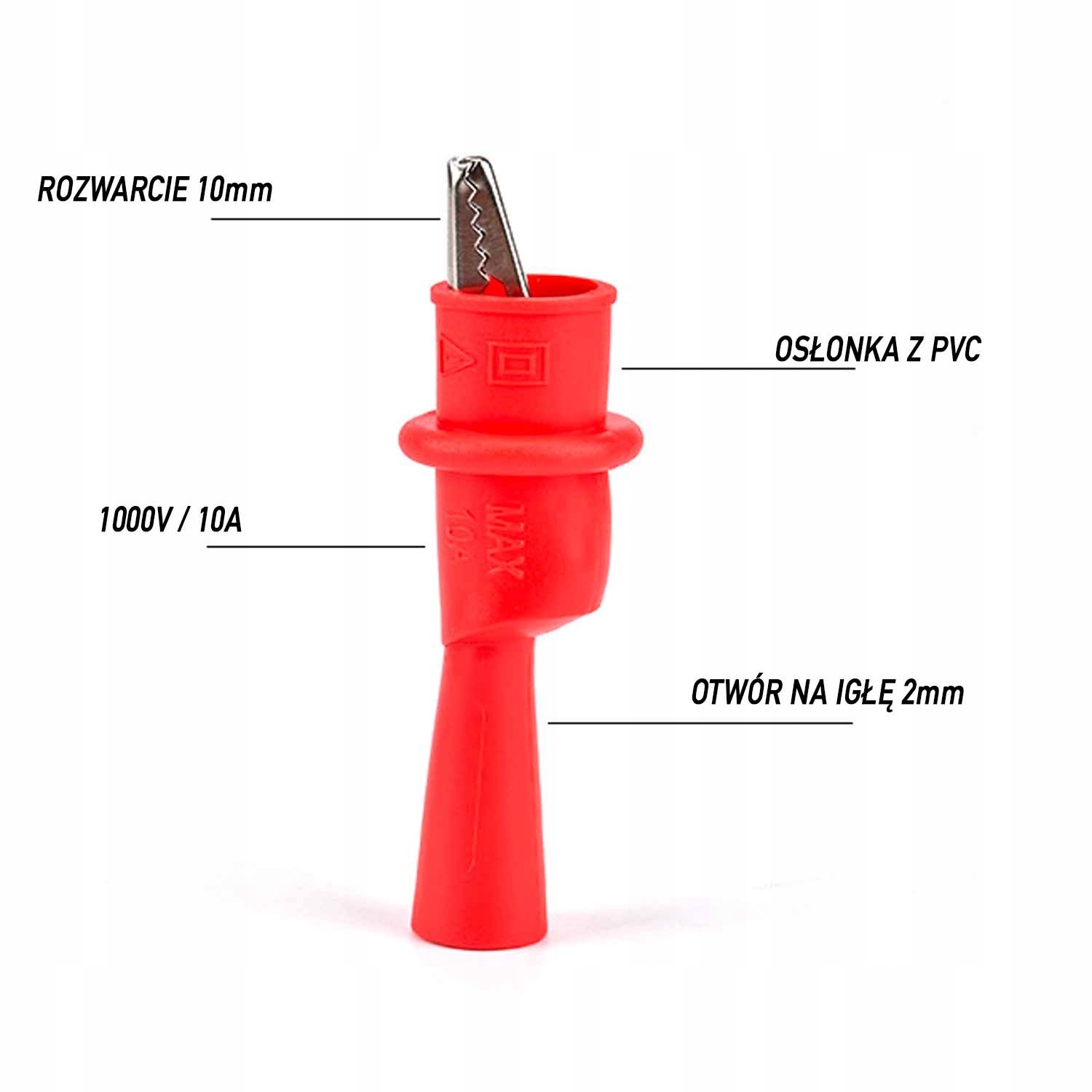 Krokodylki żabki do miernika multimetru 1000V 10A Kod producenta 2-I-01