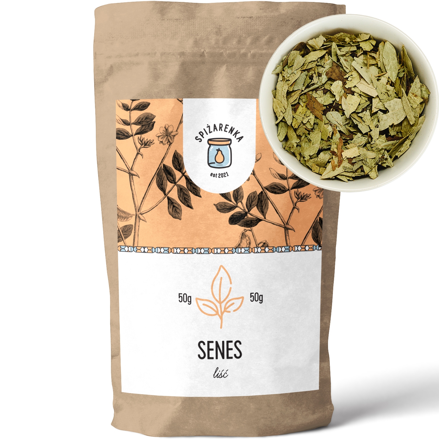 7x Senes List Senna alexandrina zácpa nadýmání Velký Balíček 50g