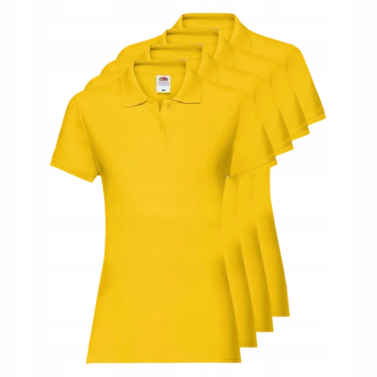 4x Dámské prémiové polokošile Fruit of the Loom tmavě žluté M