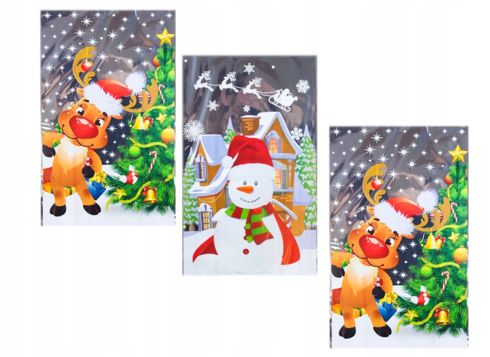 

Świąteczne torebki worki foliowe prezentowe 3 szt