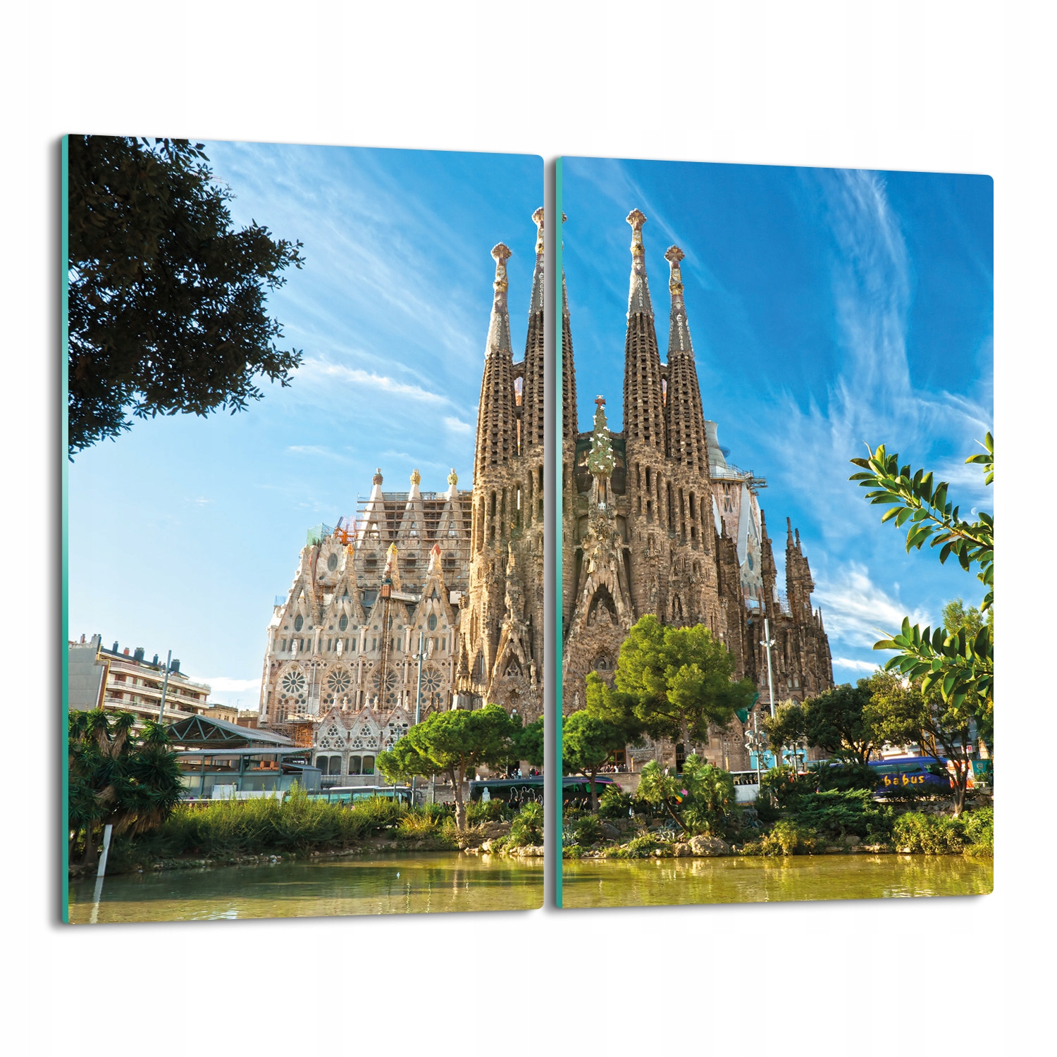 skleněná kuchyňská krytka Kostel Barcelona 2x 30x52