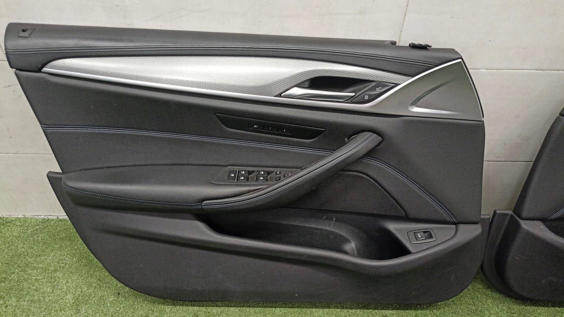 BMW G30 upholstery door side front rear part leather NIC blue AMBIENTE LED
