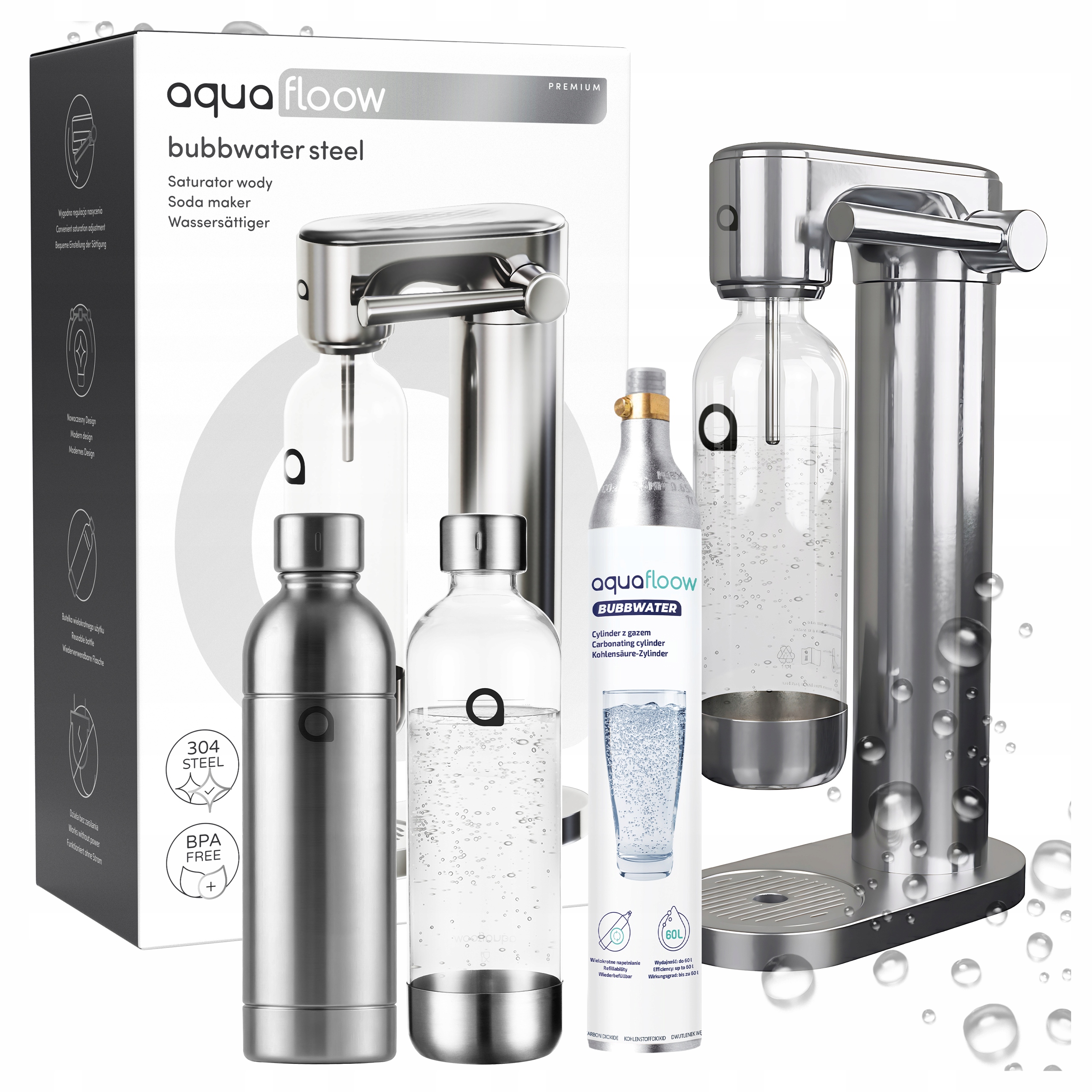 Oceľový Výrobník Sódy S Plastovou Flašou CO2 Cylinder