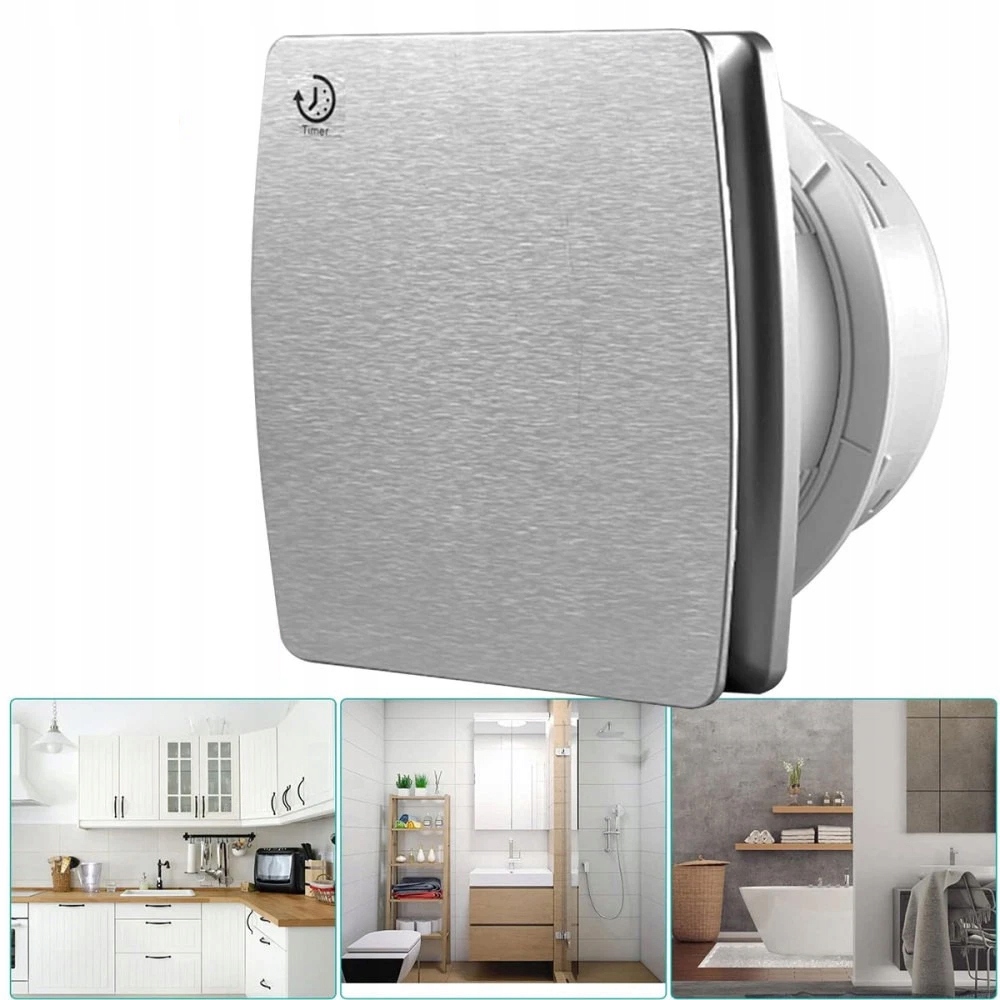 Wentylator Łazienkowy 100MM+ cichy Timer +czujnik Wilgotności