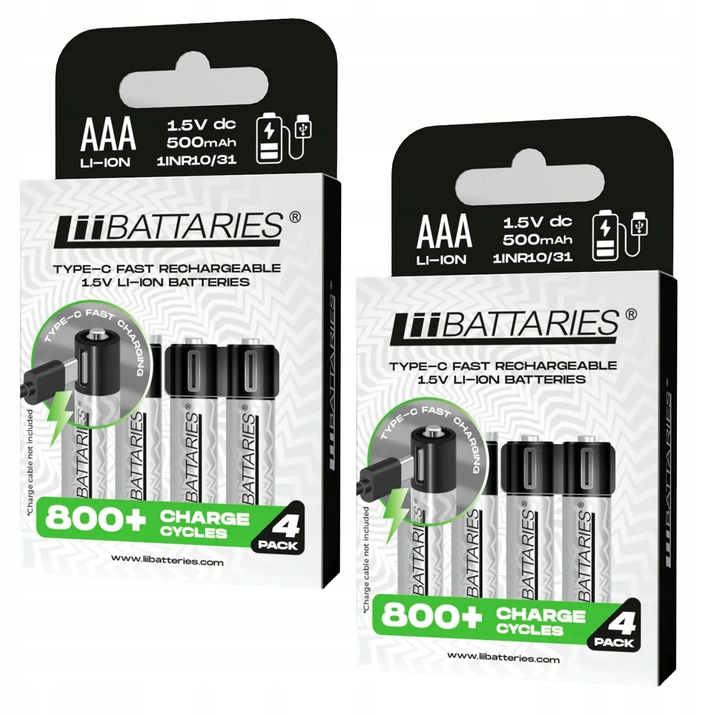 LiiBattaries Nabíjecí Baterie nabíjecí Lithium-iontová Baterie Aaa Usb-c Sada