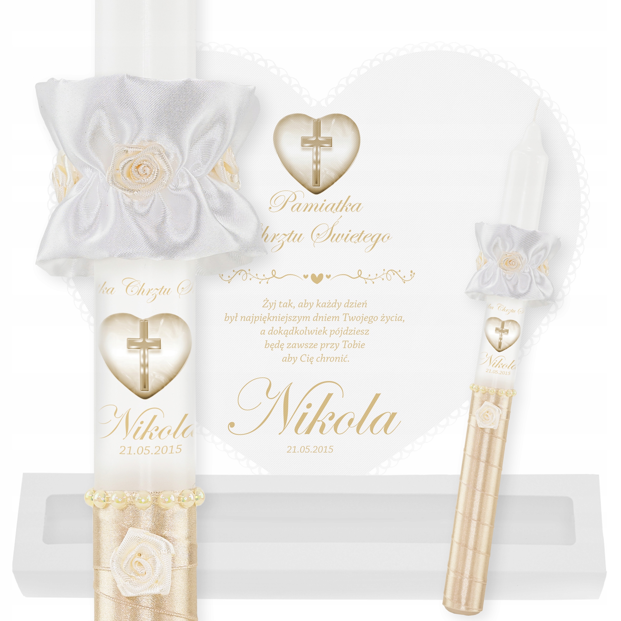 

Świeca I Szatka Do Chrztu Na Chrzest Imię Data Ser