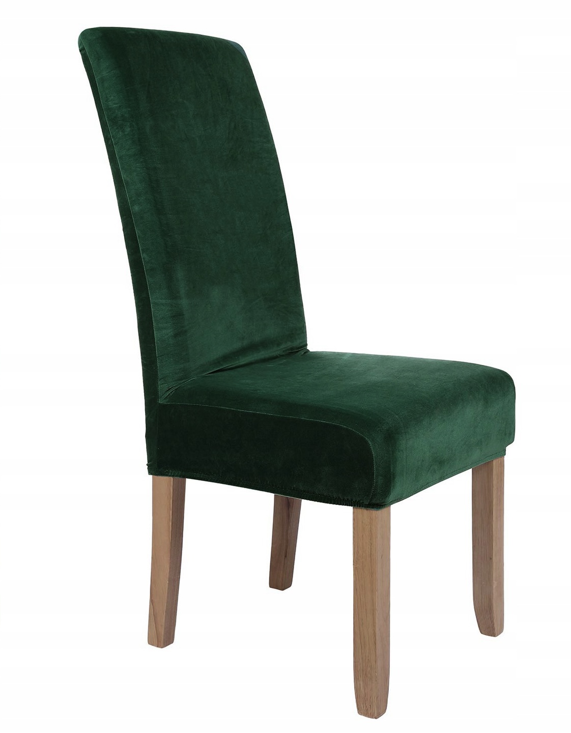 Pokrowiec na krzesło zielony butelka WELUR PLUSZ