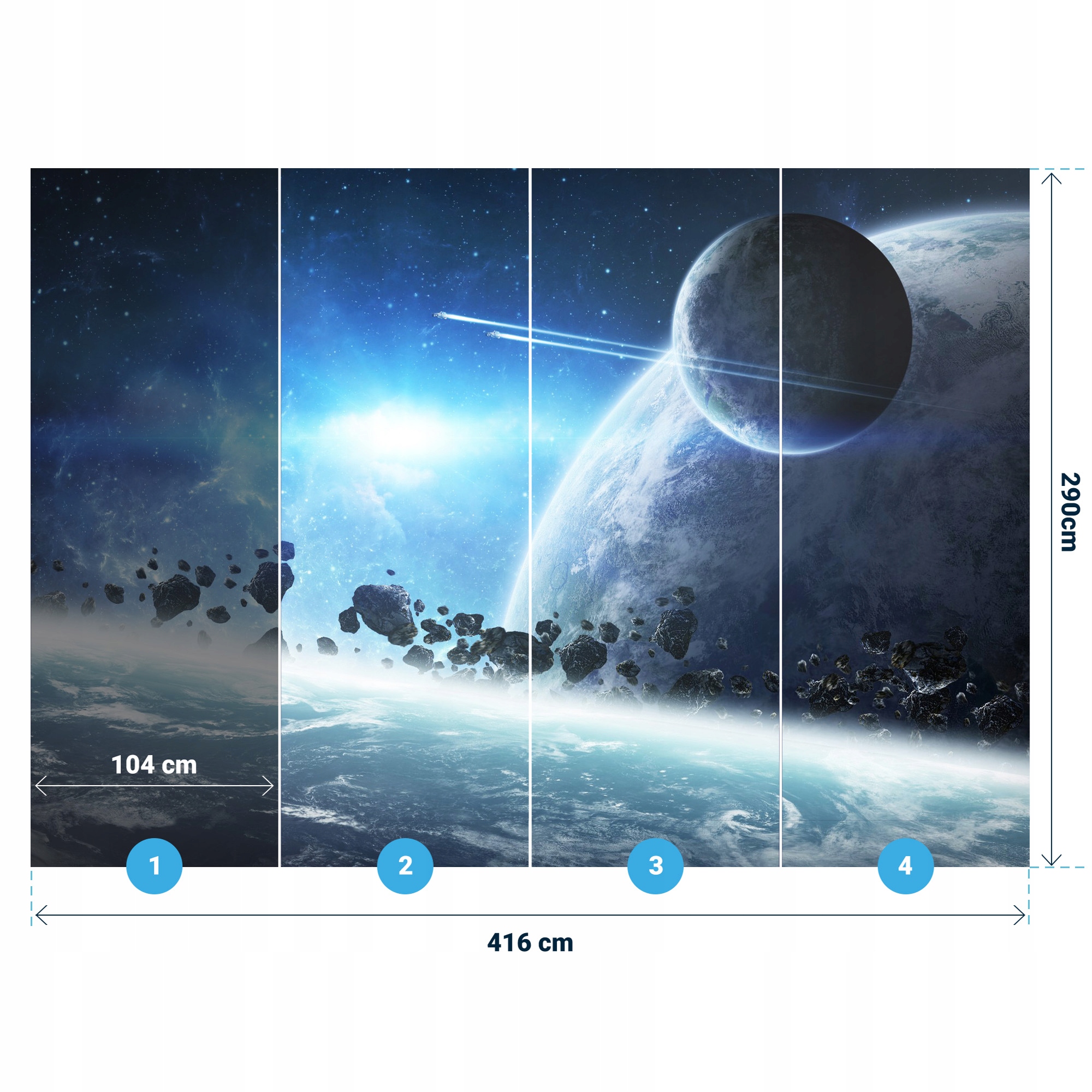 Fototapeta 3D ziema kosmos 416x290 F00748 Orientacja pozioma