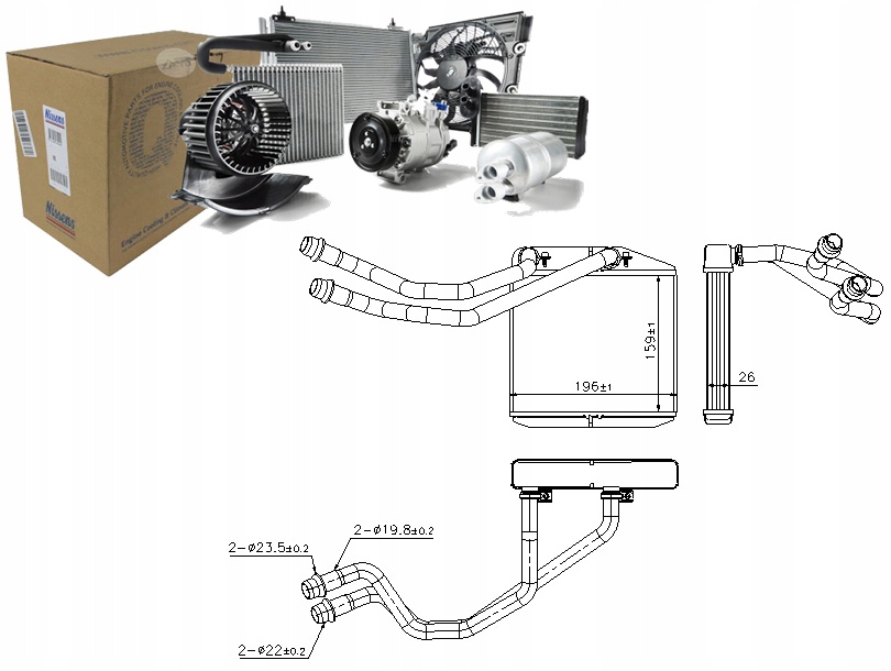 NIS71163 Ohřívač (196X159X26) Abarth Grande Pu Asistent řidiče #33