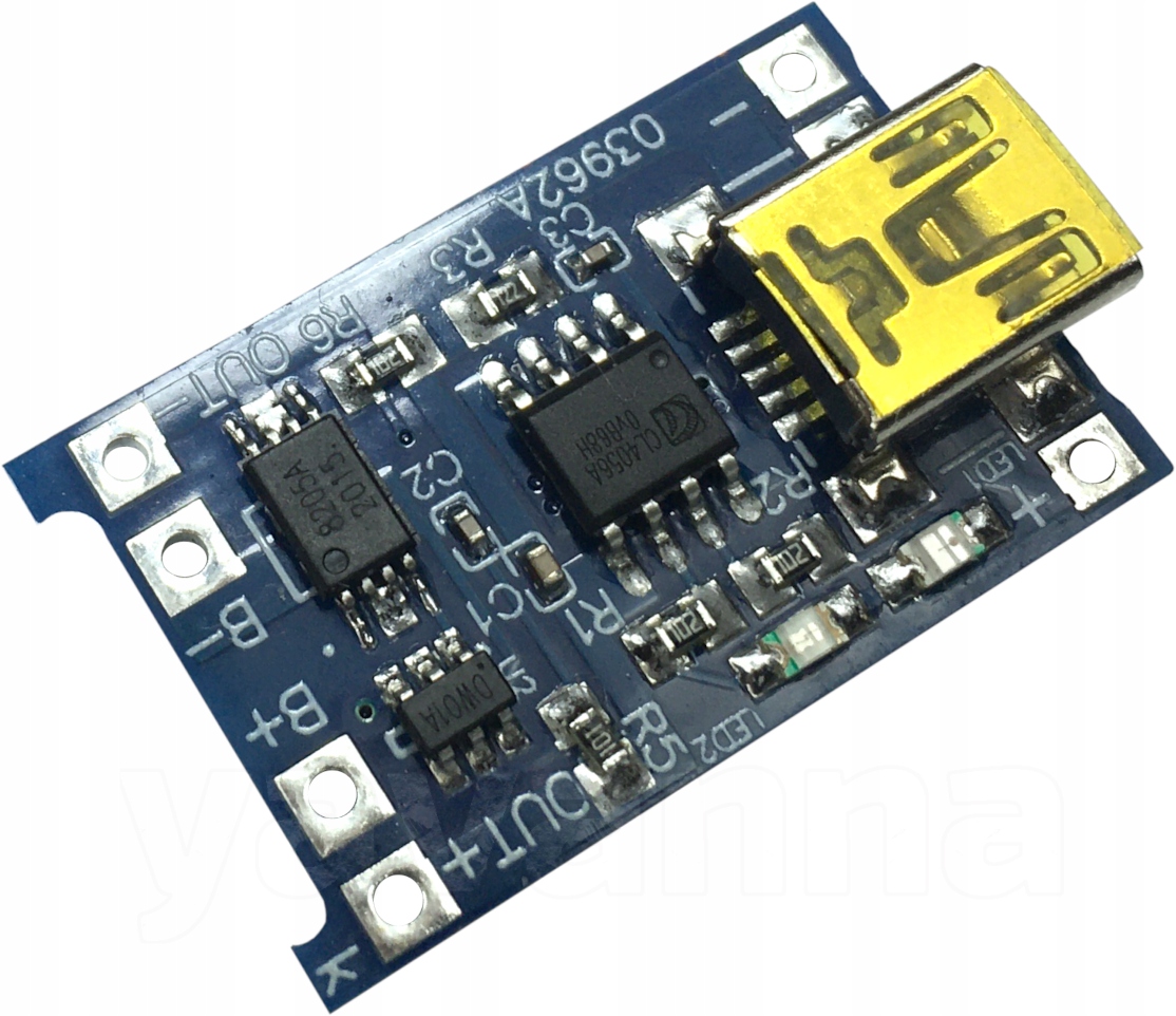 

Ładowarka na TP4056 miniUSB Li-Ion, zabezp.