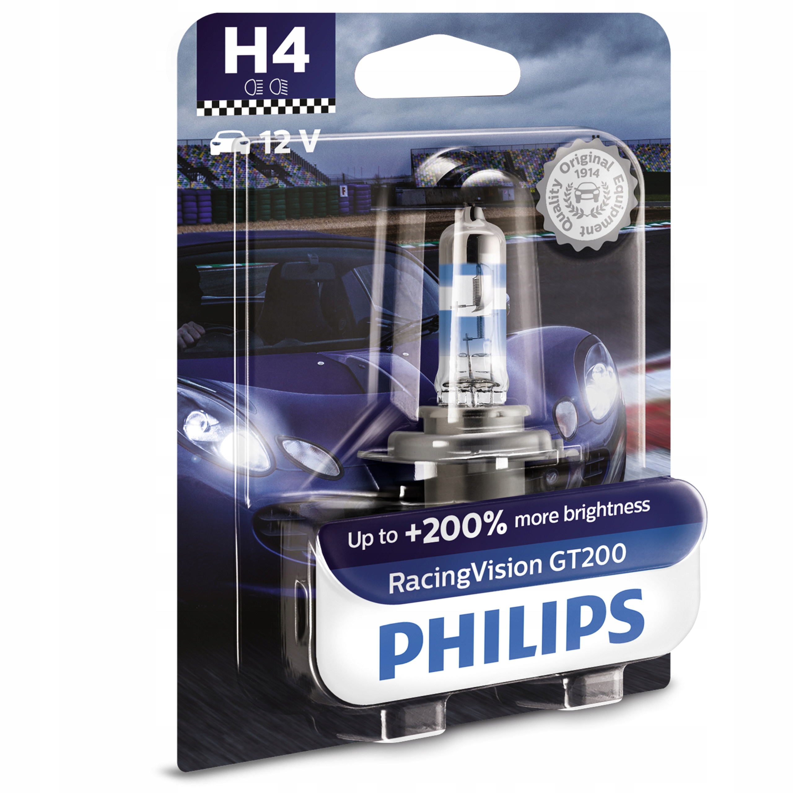 

Philips Żarówka Racing Vision GT200 +200% H4 12V