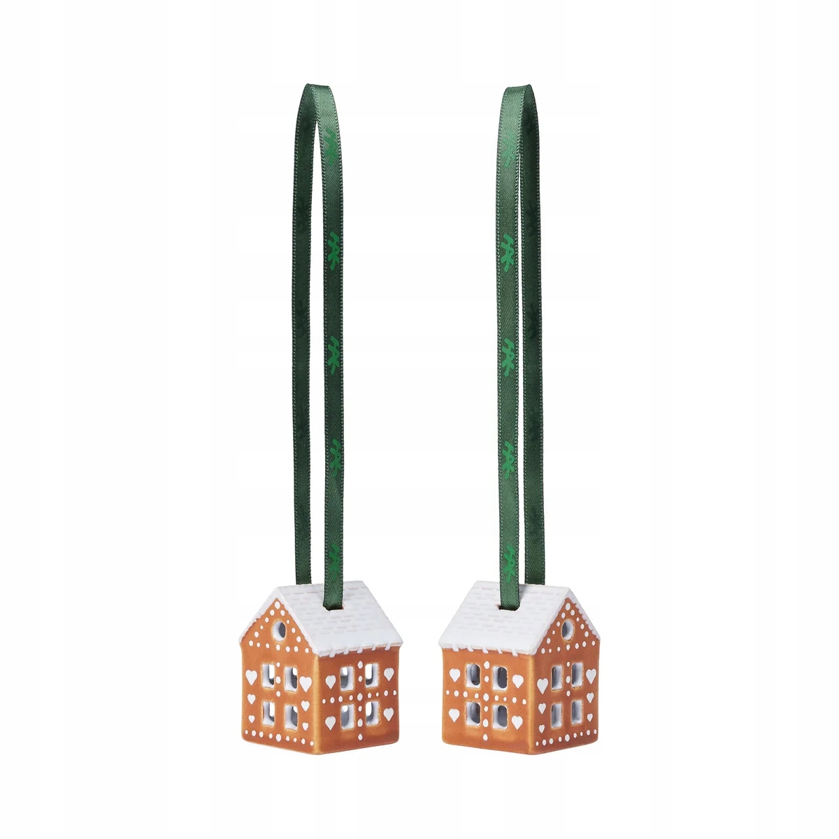 Kähler Gingerbread Vánoční přívěsek 2 Ks Perníkové domečky