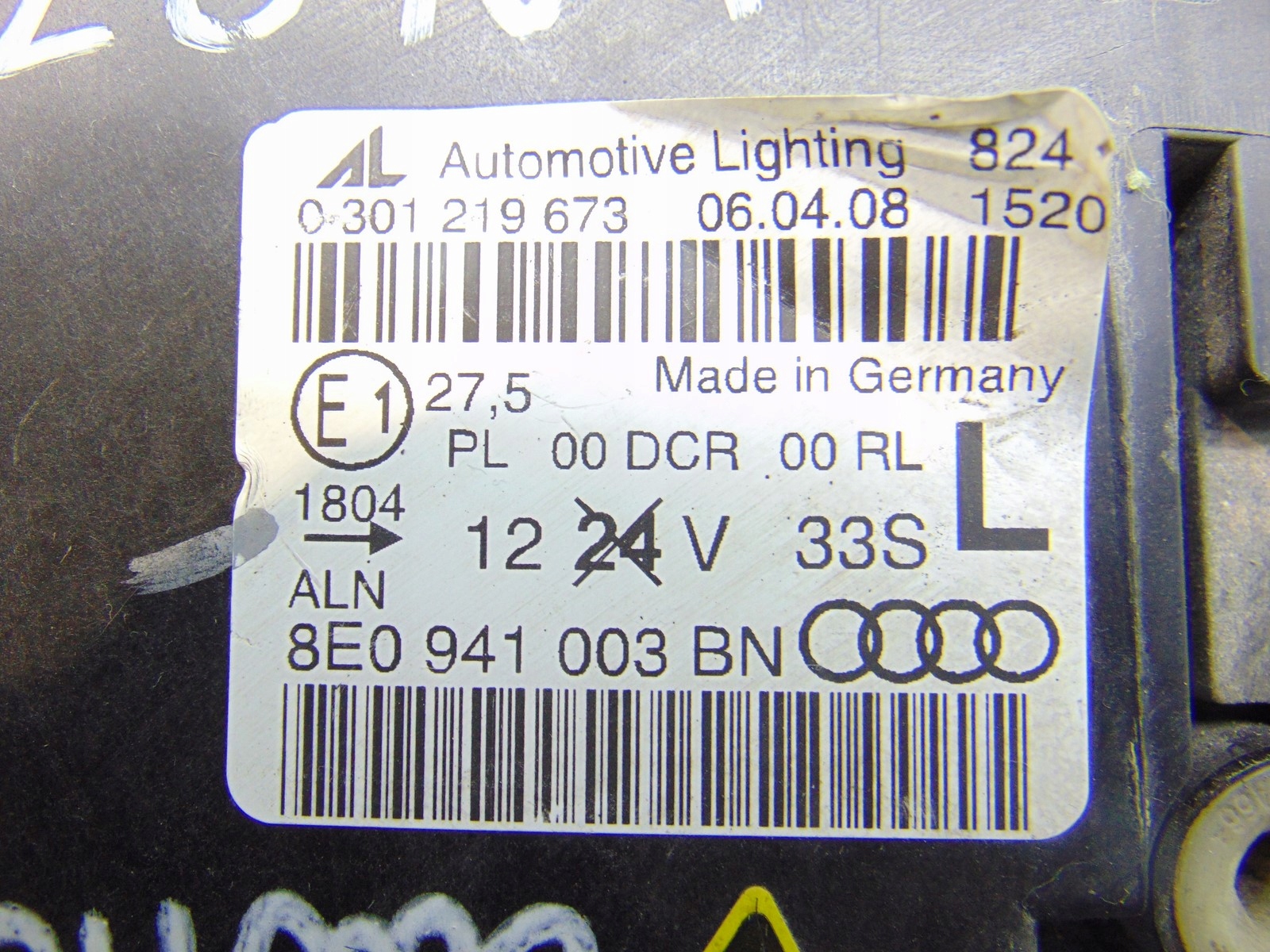 REFLEKTOR light left left front BIXENON AUDI A4 B7 CABRIO 8E0941003BN