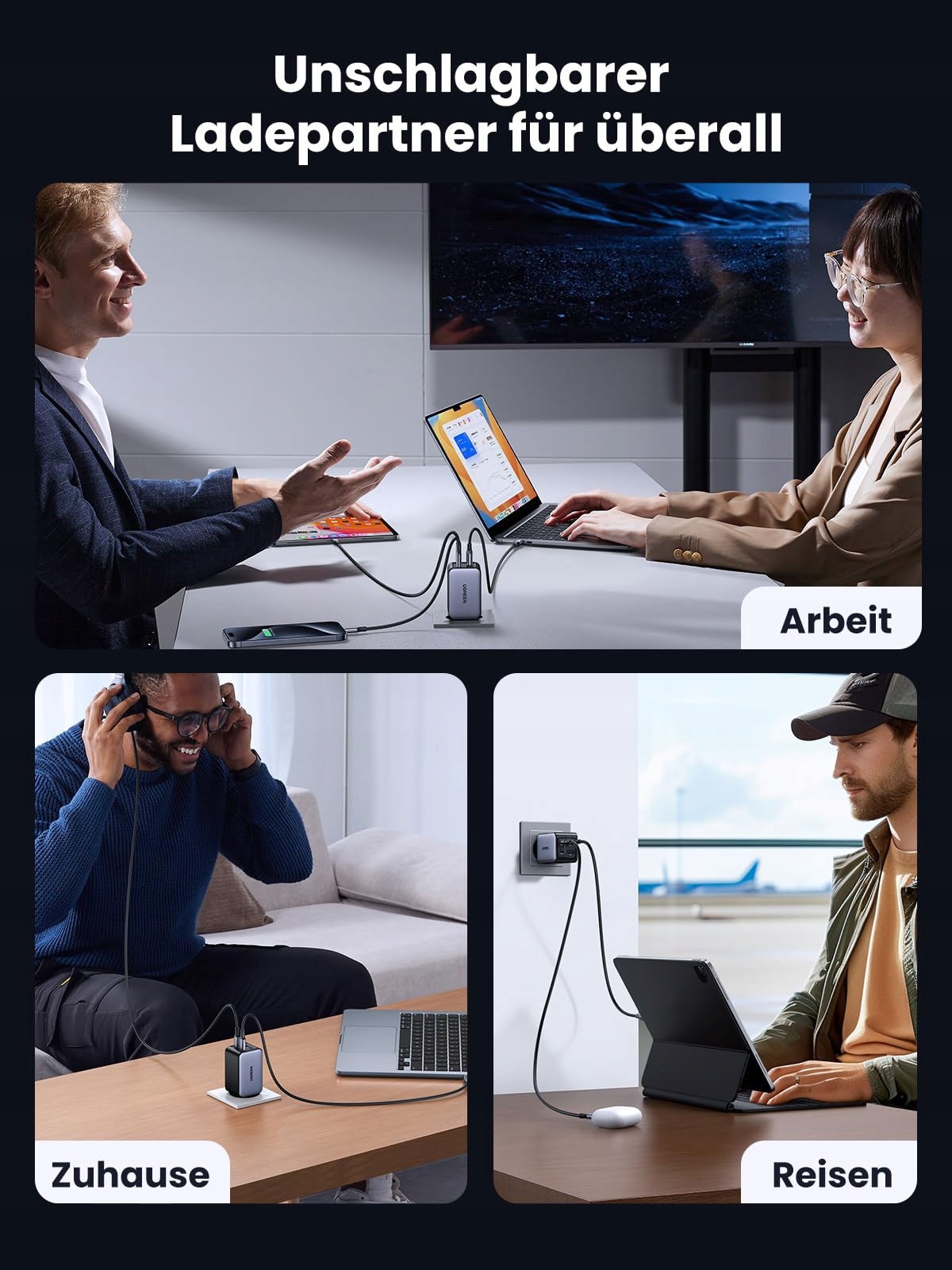 UGREEN Nexode 65W USB C Ładowarka 4-Port GaN Szybkie Ładowanie PD — miniatura 7