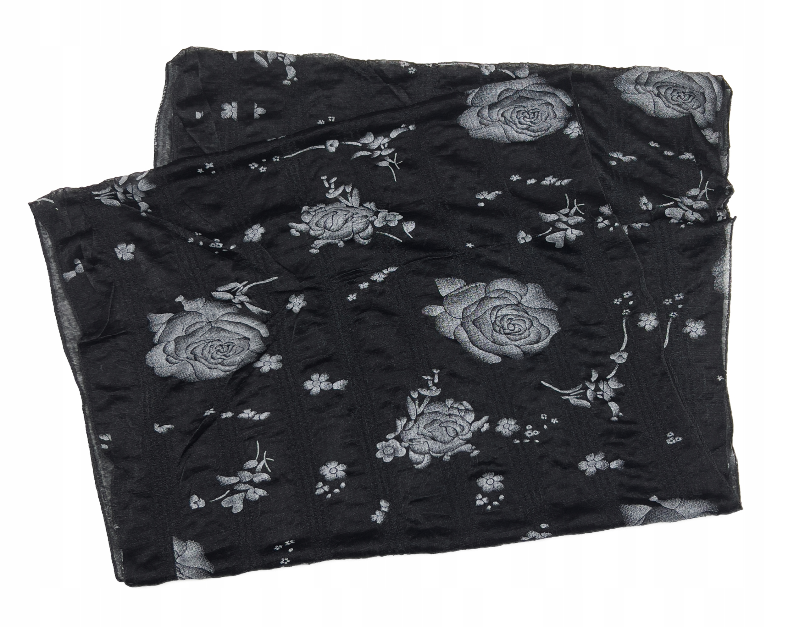 apaszka KOMIN szalik oliwkowy khaki w czarne róże Marka inna