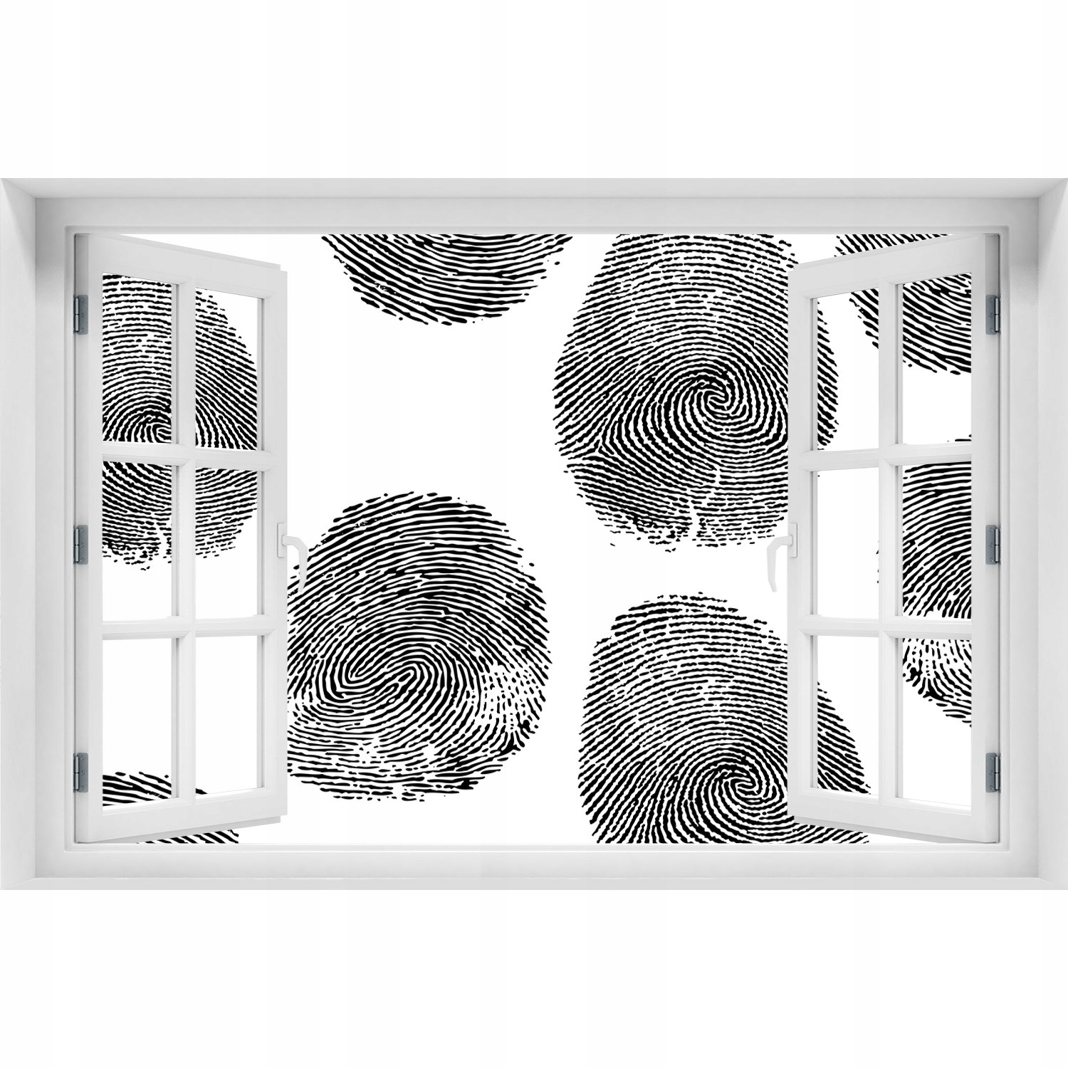 

3D Okno Naklejka ścienna Odciski palców 150x100