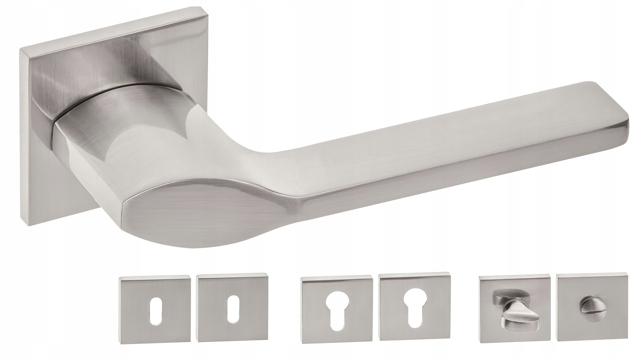 Prémiová klika Aulla Slim 6 mm saténová rozety