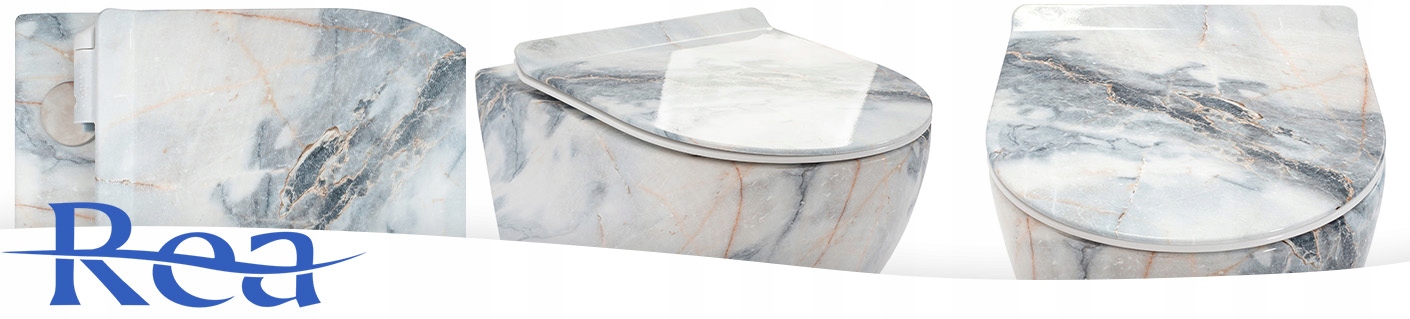 MISA WISZĄCA WC REA CARLOS SLIM RIMLESS GRANIT MISKA WC PODWIESZANA 49,5x37 Szerokość produktu 37 cm