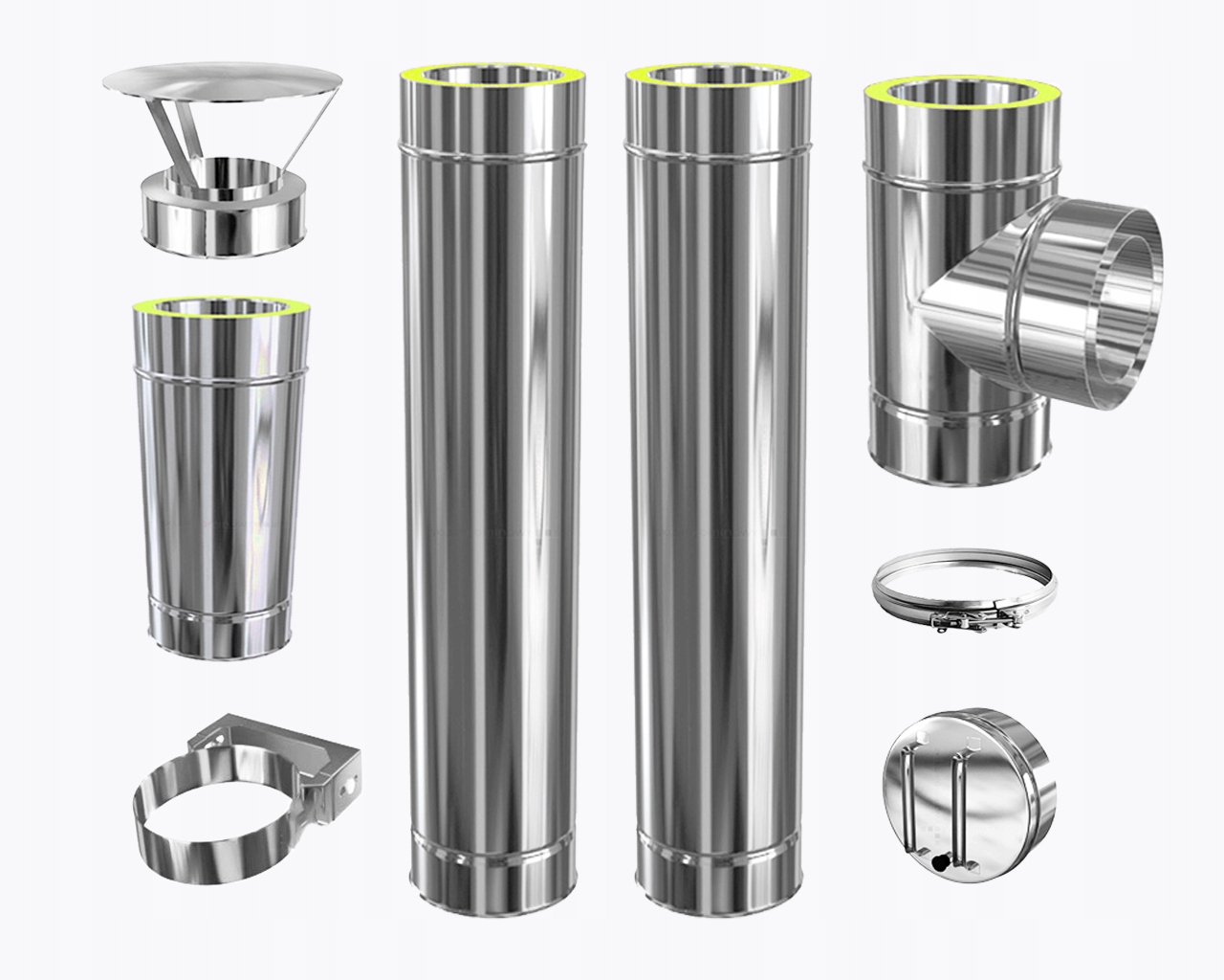 Komin IZOLOWANY fi 150 Dwuścienny ZEWNĘTRZNY spalinowy wiszący KOZA KOMINEK