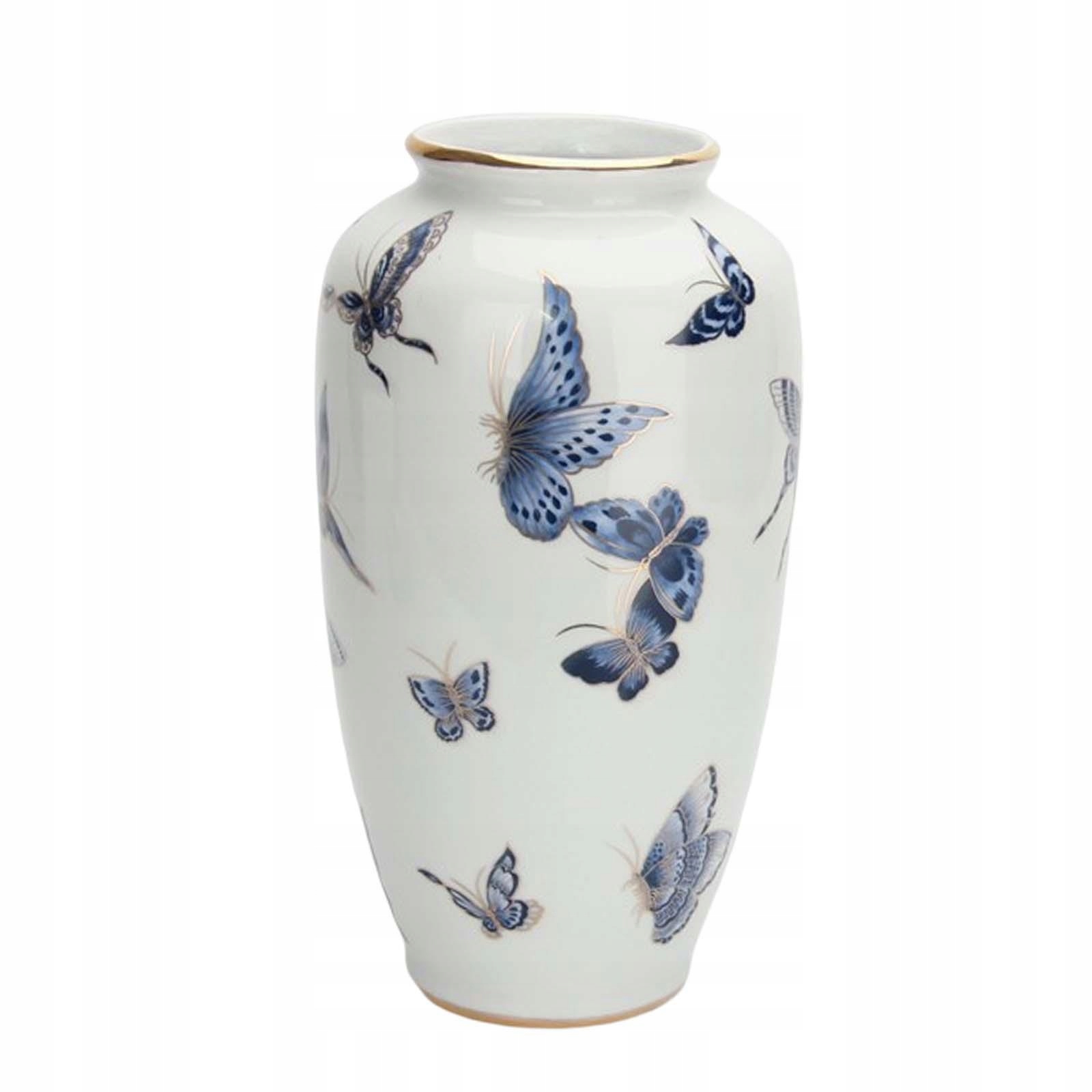 Chiński Wazon Ceramiczny Duży Szerokie Usta Retro Kolor biały